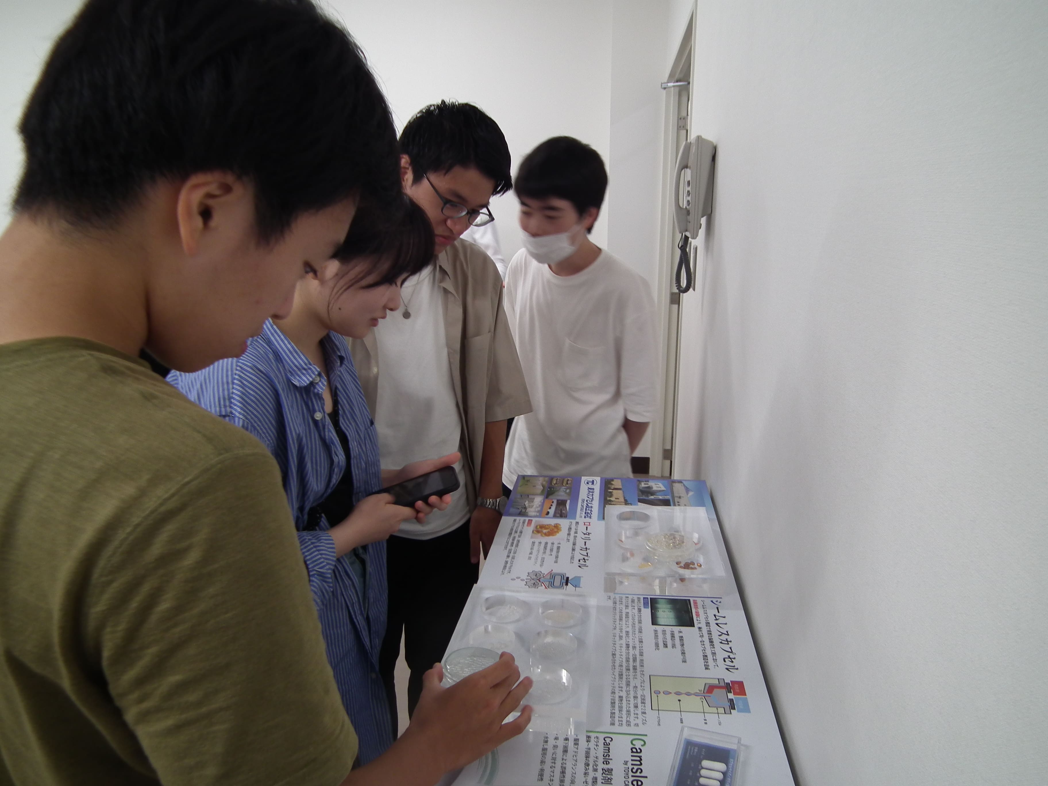 カプセル展示を観察